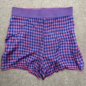 Zara Knit Pink and Blue Houndstooth Shorts